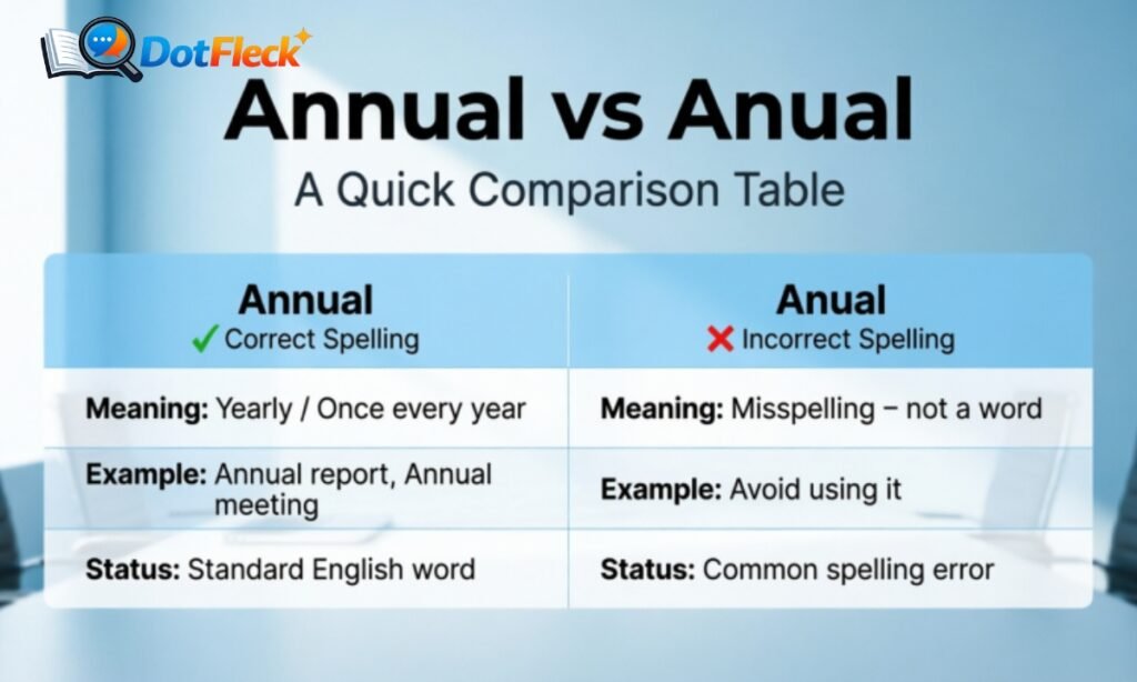 Annual vs Anual A Quick Comparison Table