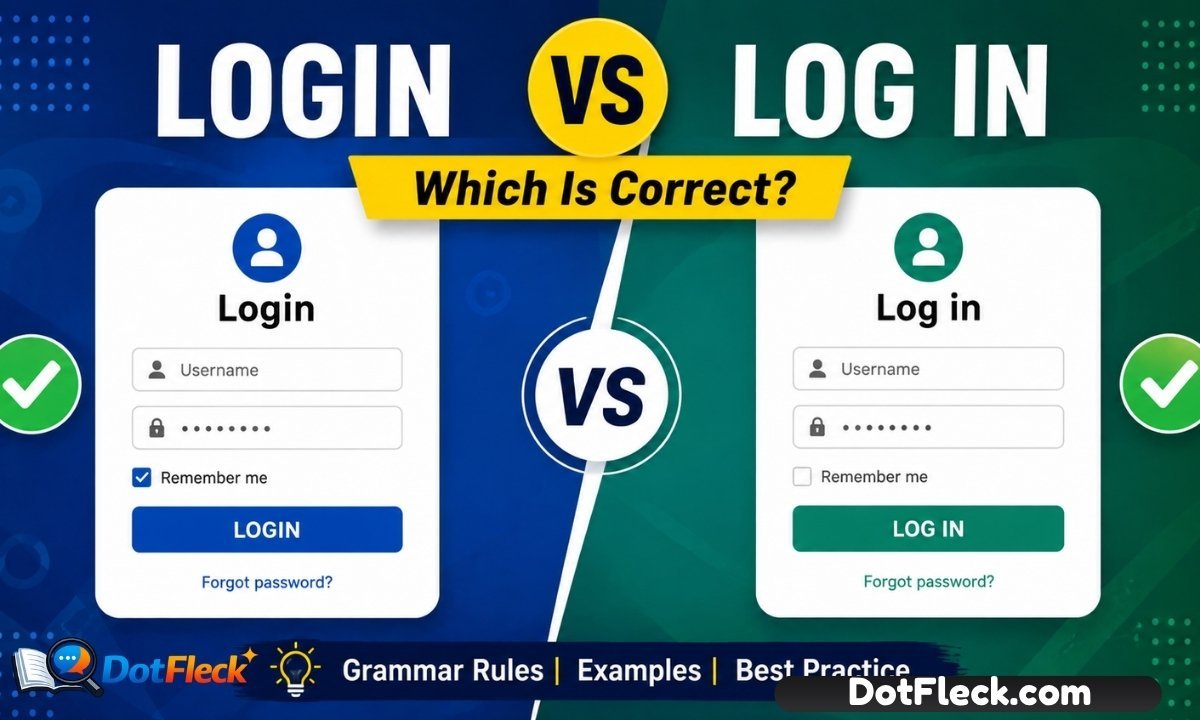 Login vs. Log In