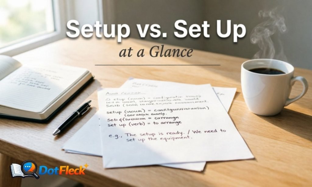 Setup vs. Set Up at a Glance